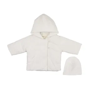 jacket quilted heart with hat - winter white