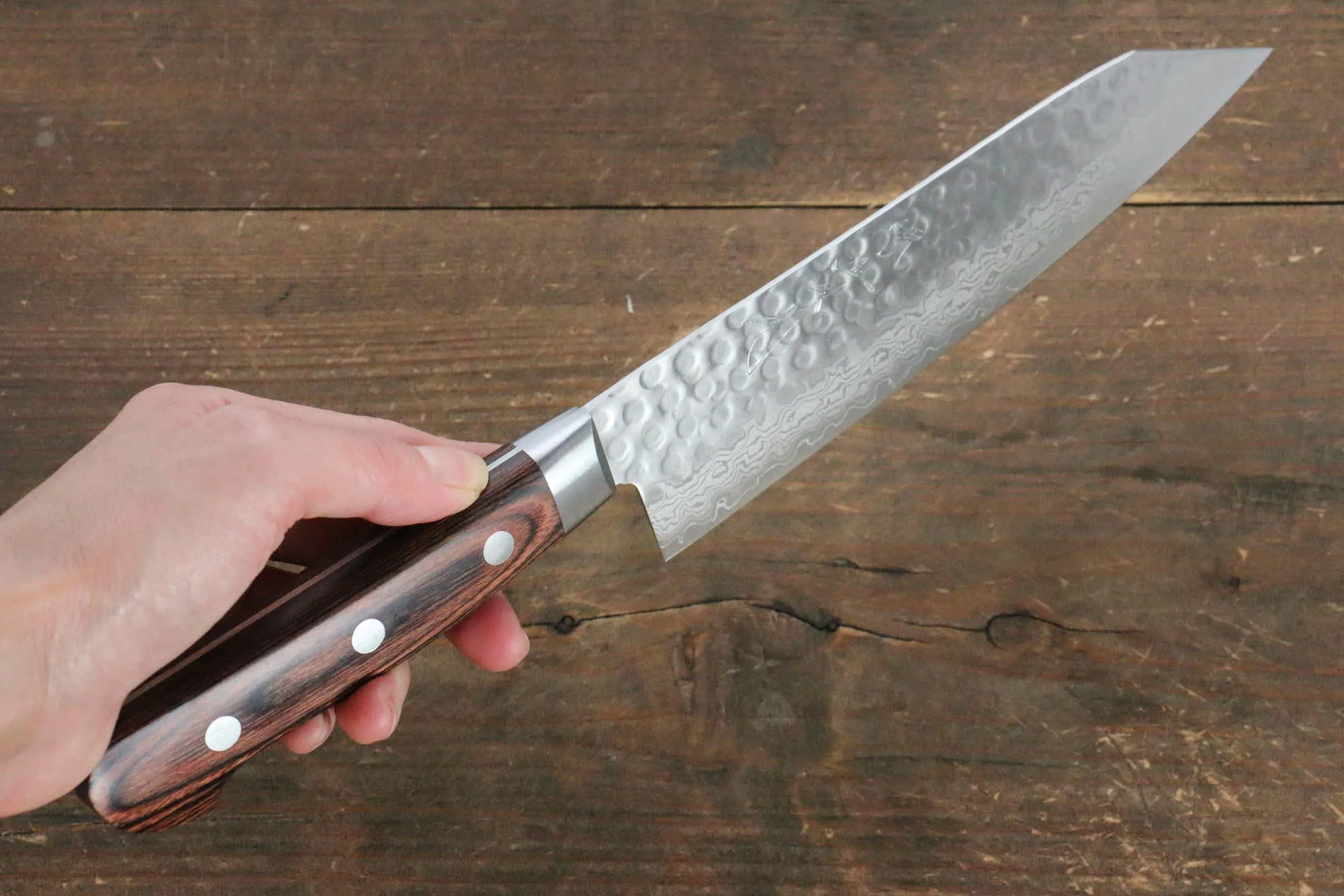 Jikko VG10 17 Layer Kiritsuke Santoku  170mm Mahogany Handle