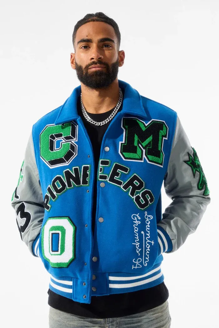 JORDAN CRAIG PIONEERS VARSITY JACKET (ROYAL)