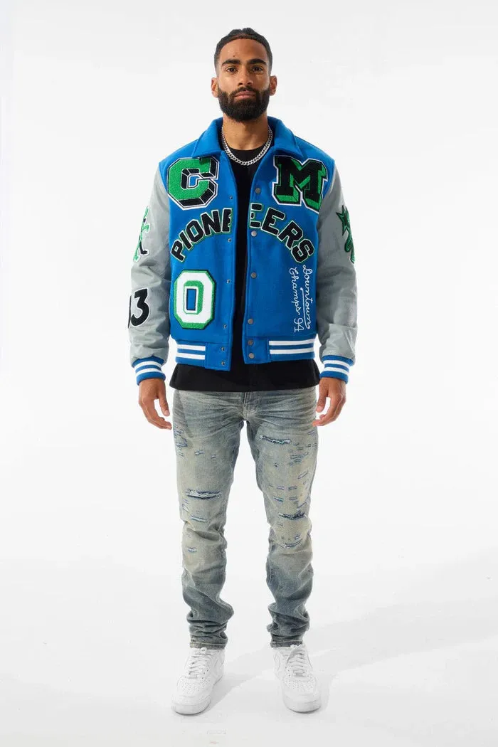 JORDAN CRAIG PIONEERS VARSITY JACKET (ROYAL)