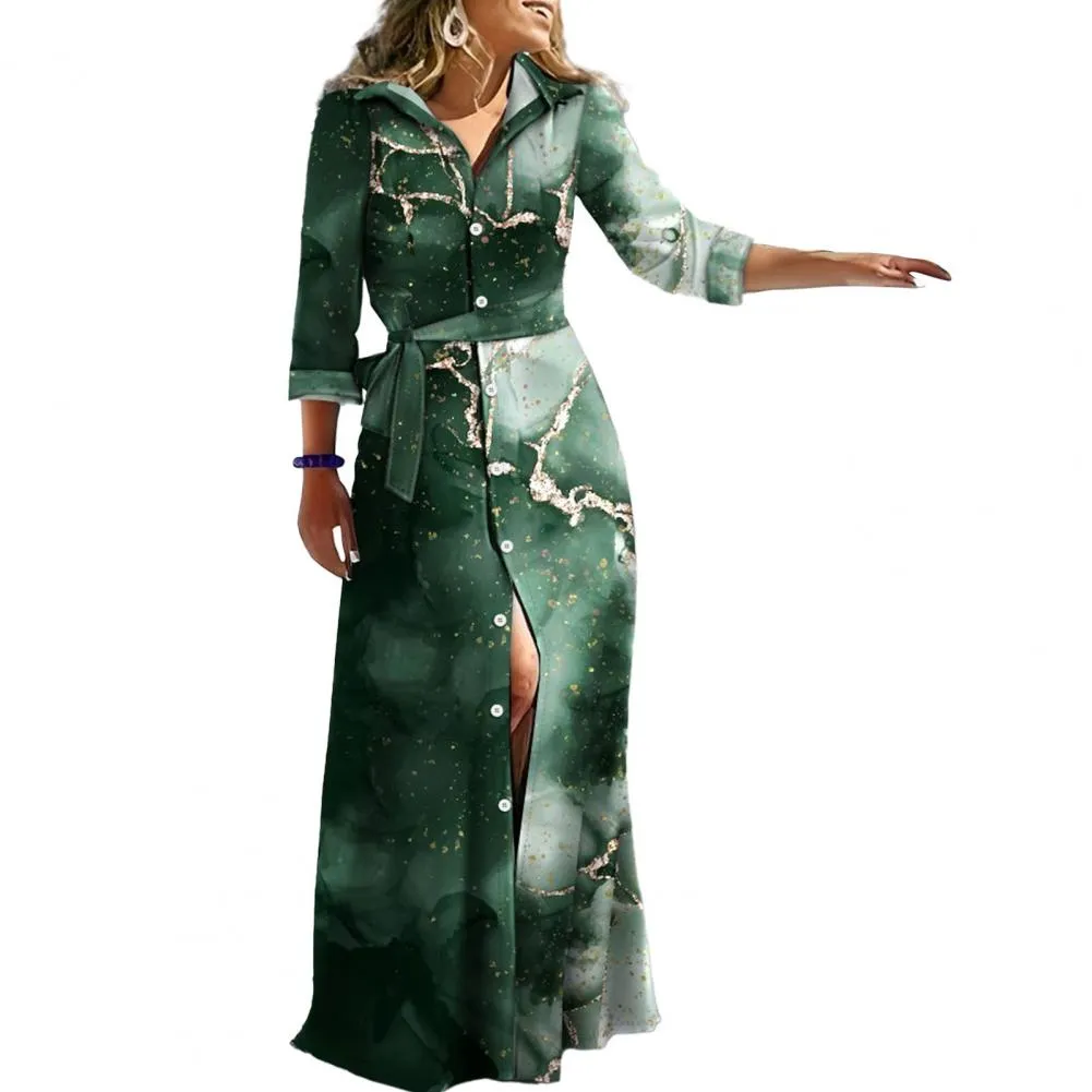 JuliaFashion - 2024 Striped Print Maxi Dress for Women