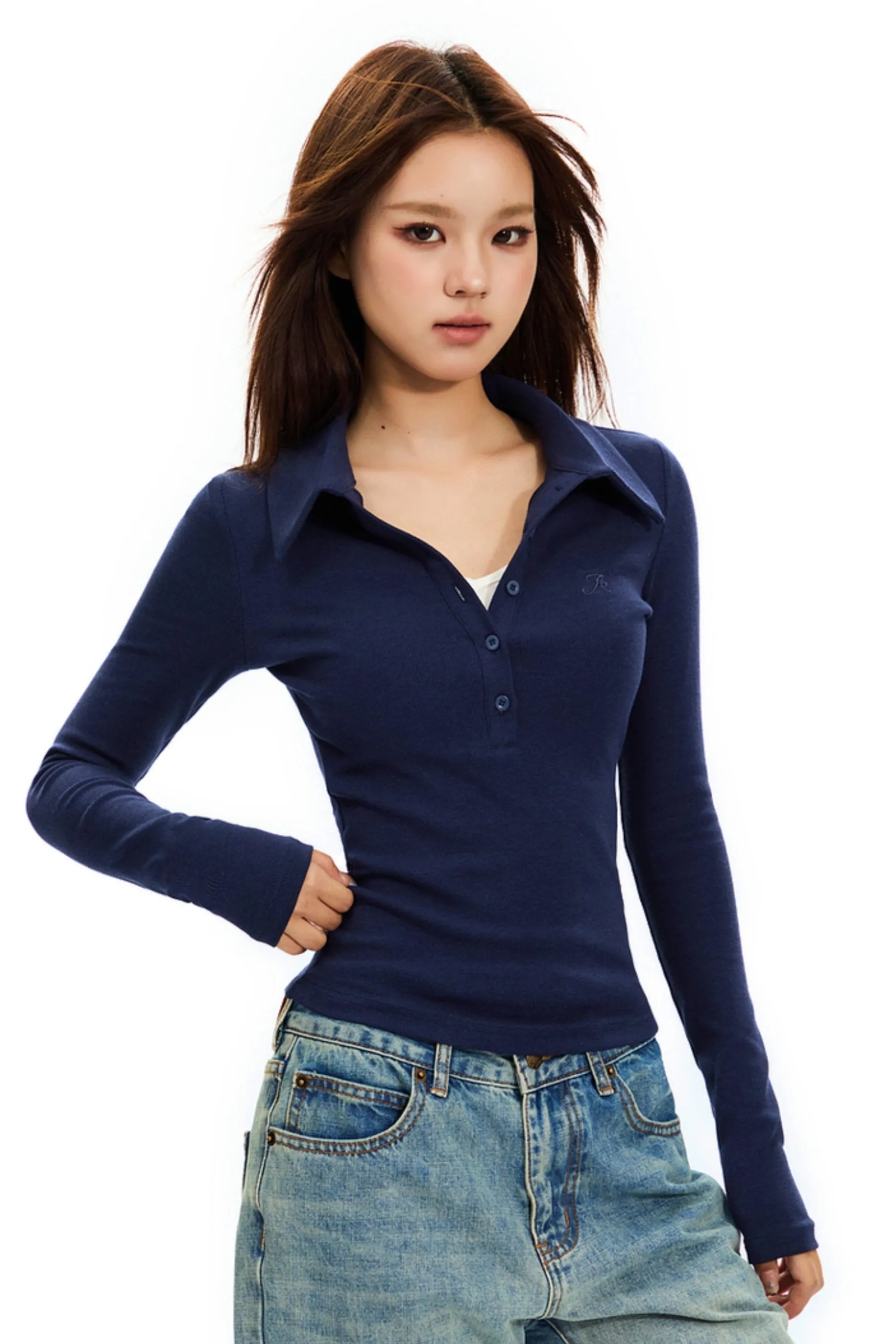 Knitted Base Layer Polo Neck T-Shirt
