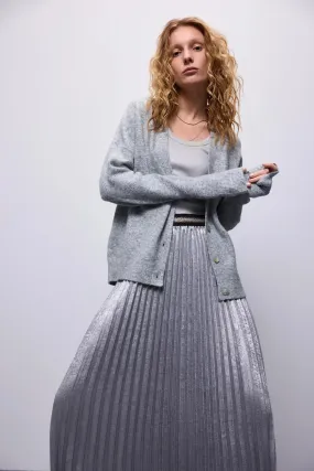 Lamee Pleated Skirt - Mist