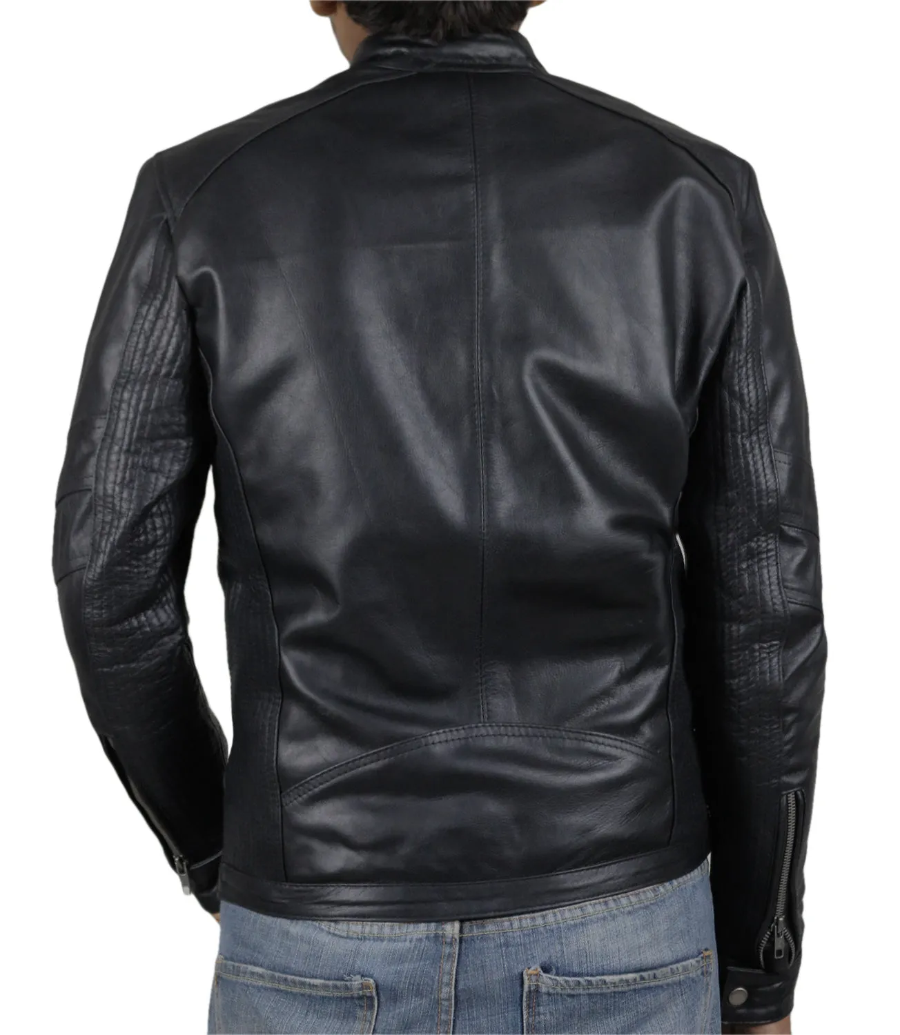 Leather Jackets Hub Mens Genuine Lambskin Leather Jacket (Black, Fencing Jacket) - 1501339