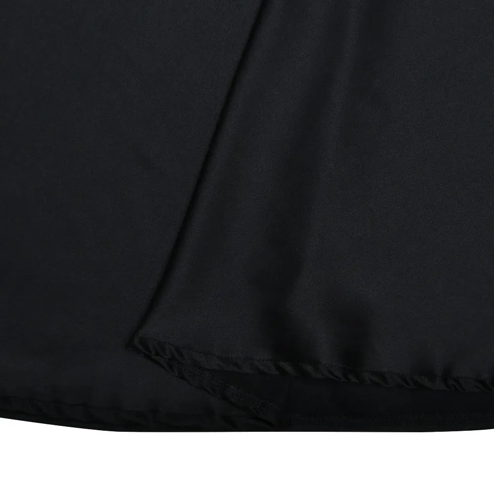 Long Sleeve Sexy Black See Through Draped Party Dress