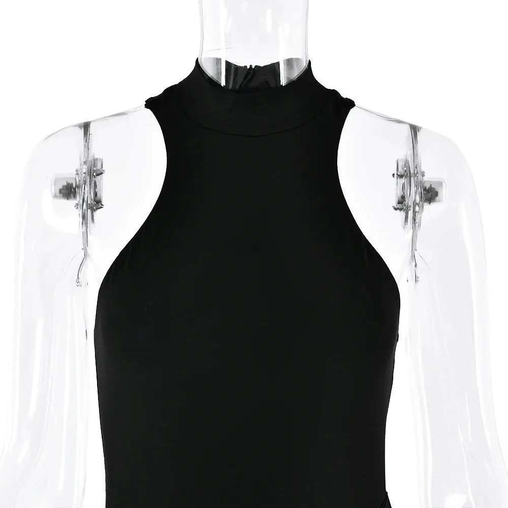 Long Sleeve Sexy Black See Through Draped Party Dress