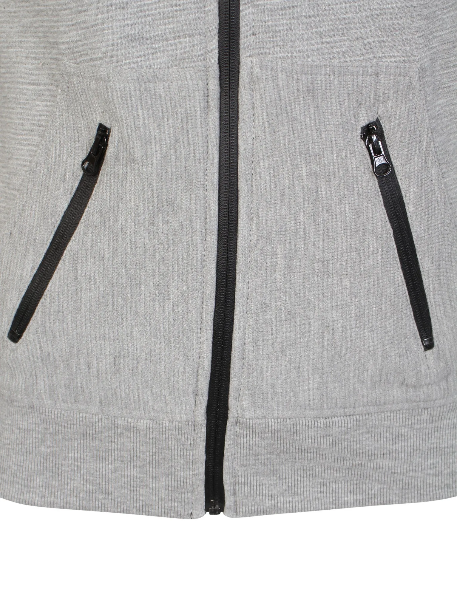 Mens Kevin Qutory Zip Up Hoodie in Grey Marl