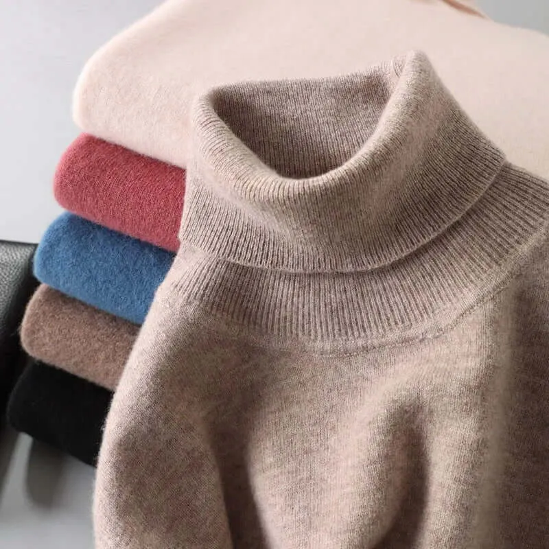 Men's Wool Blend Turtleneck Sweater
