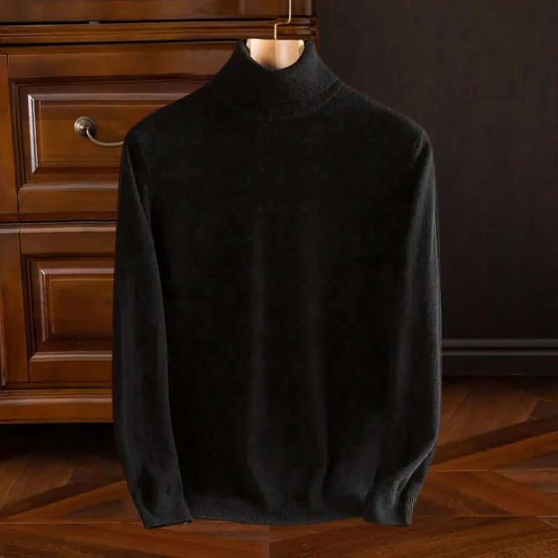 Men's Wool Blend Turtleneck Sweater