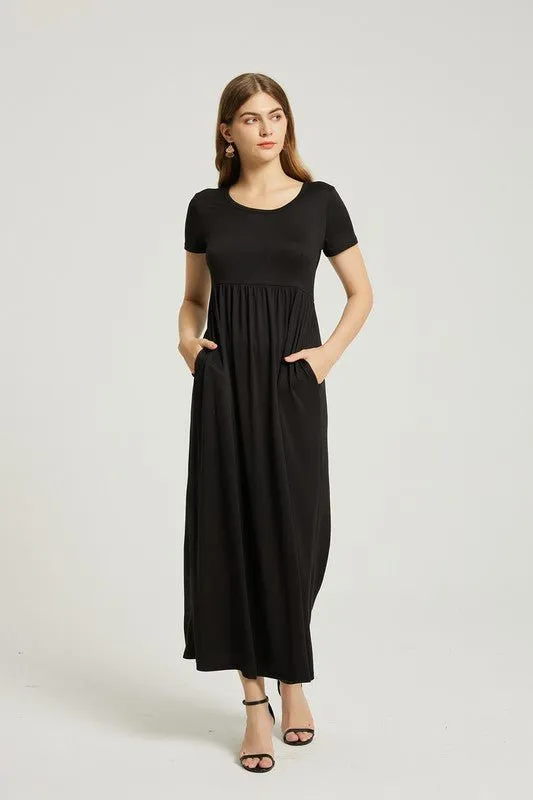 Midnight Reflections Long Black Dress