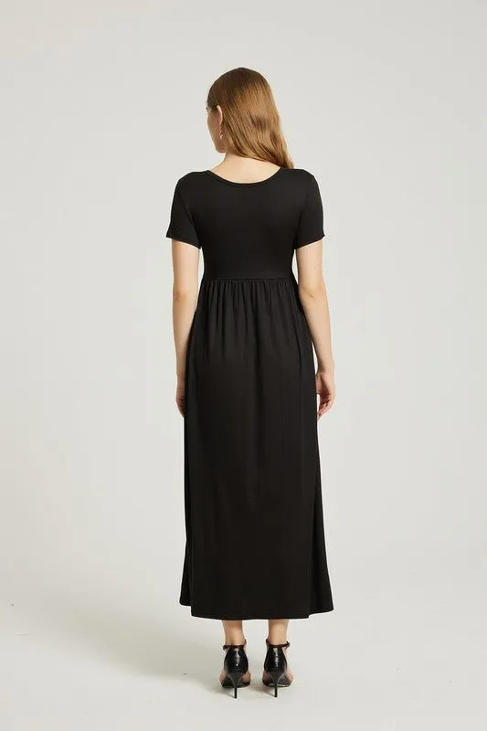 Midnight Reflections Long Black Dress