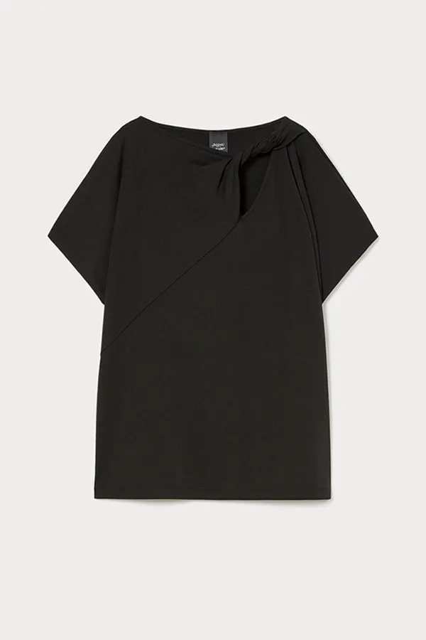 MINO BLACK JERSEY CREPE T-SHIRT