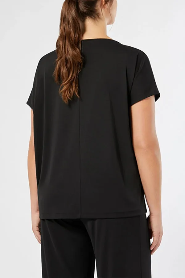MINO BLACK JERSEY CREPE T-SHIRT