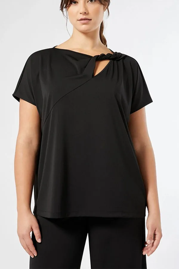 MINO BLACK JERSEY CREPE T-SHIRT