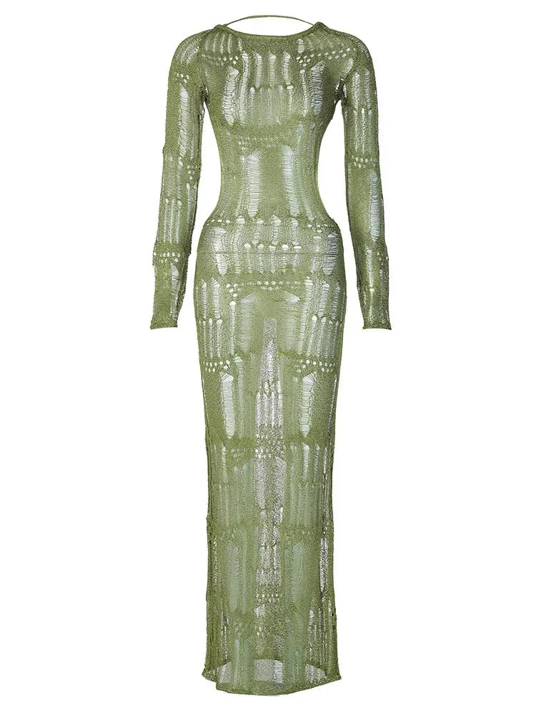 Moss Metallic Maxi Dress
