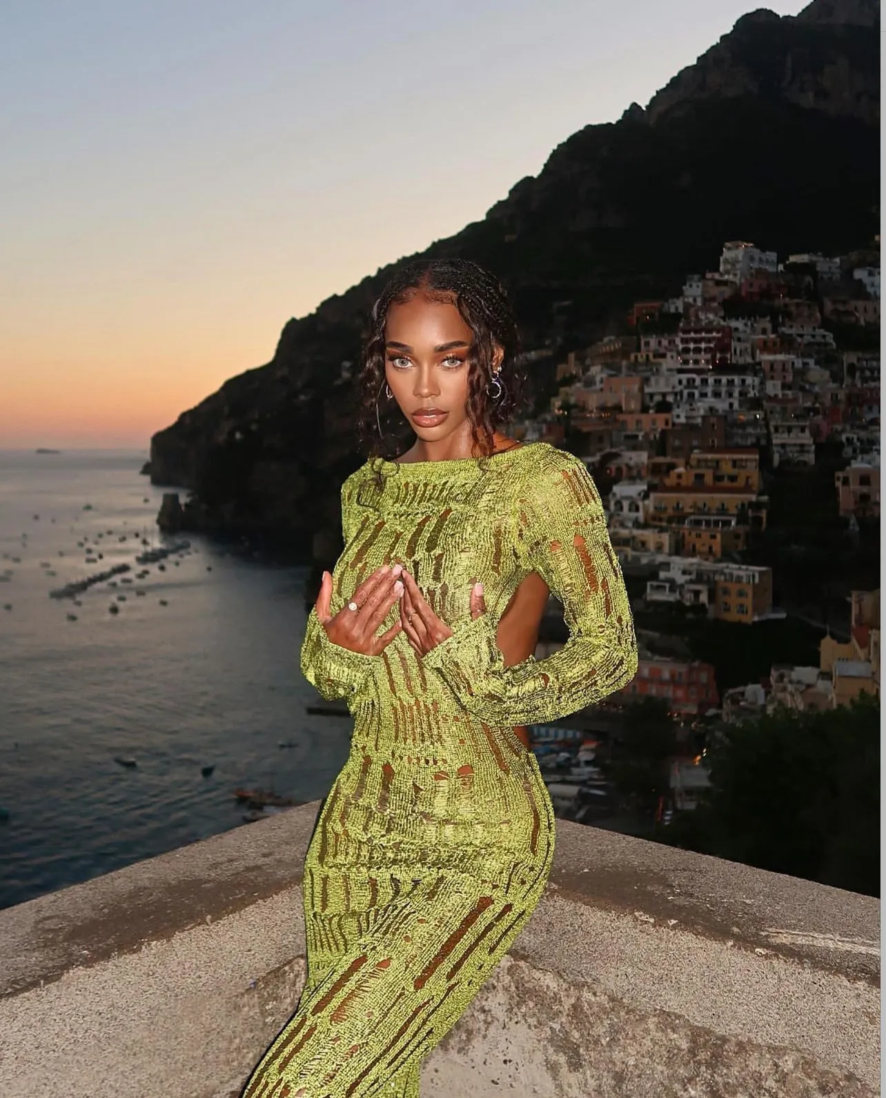 Moss Metallic Maxi Dress