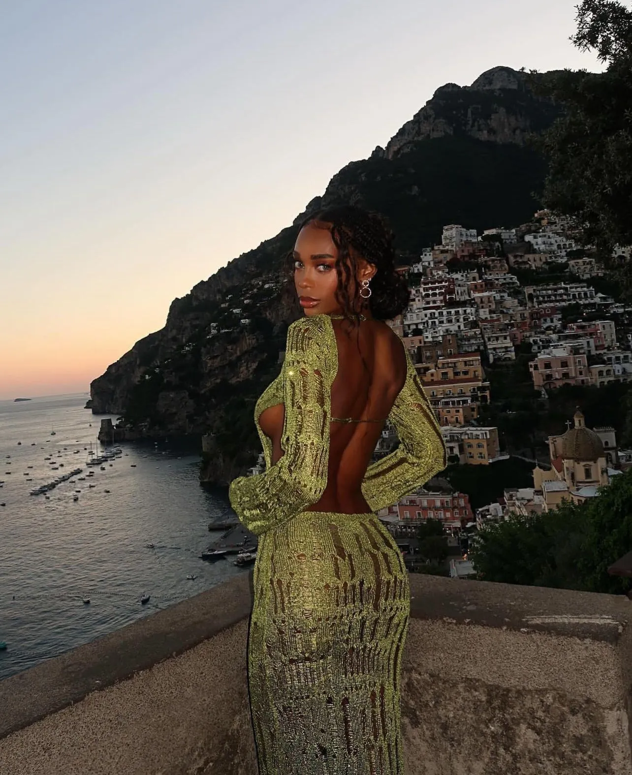 Moss Metallic Maxi Dress