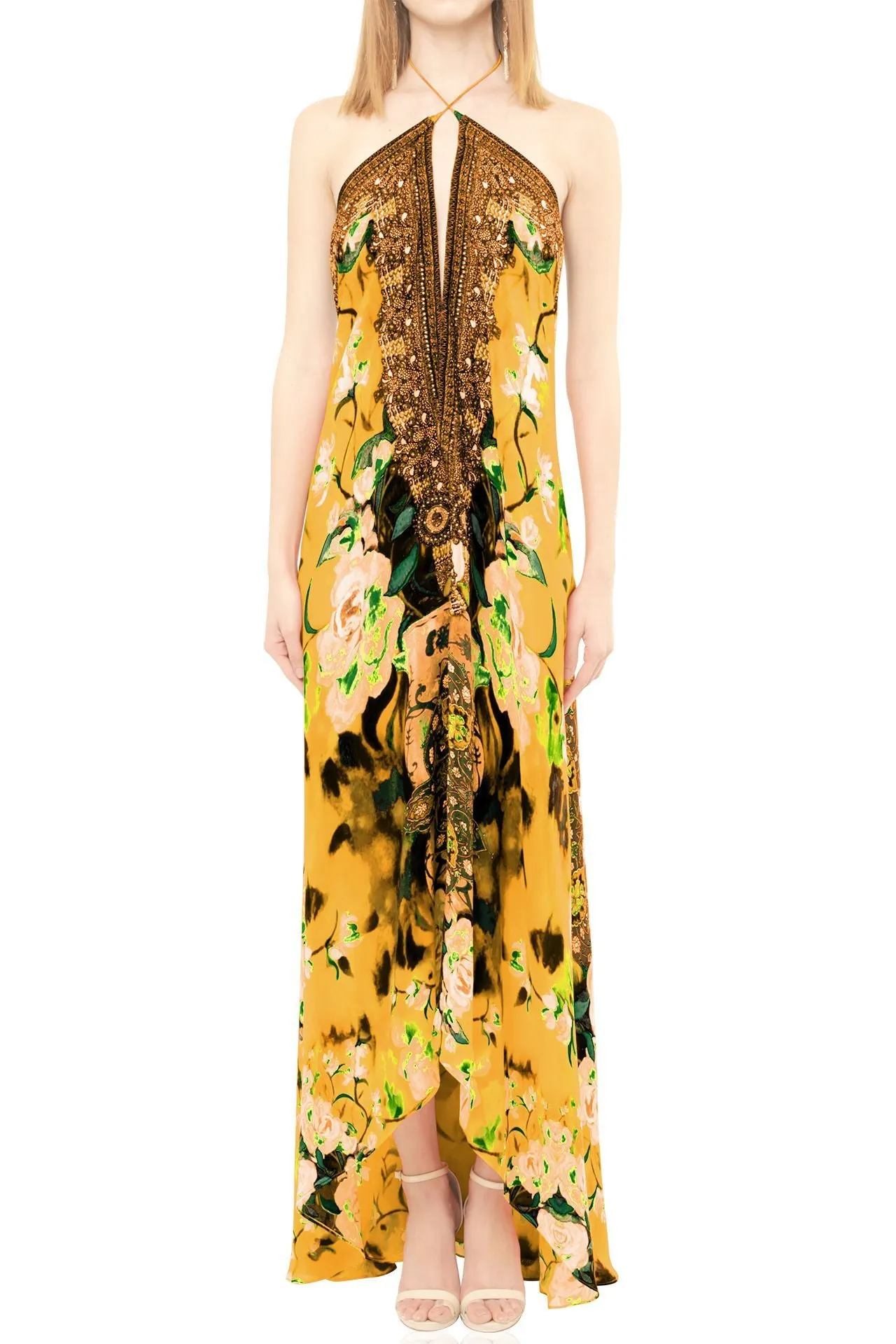 Multi Wear Yellow Maxi Floral Dress