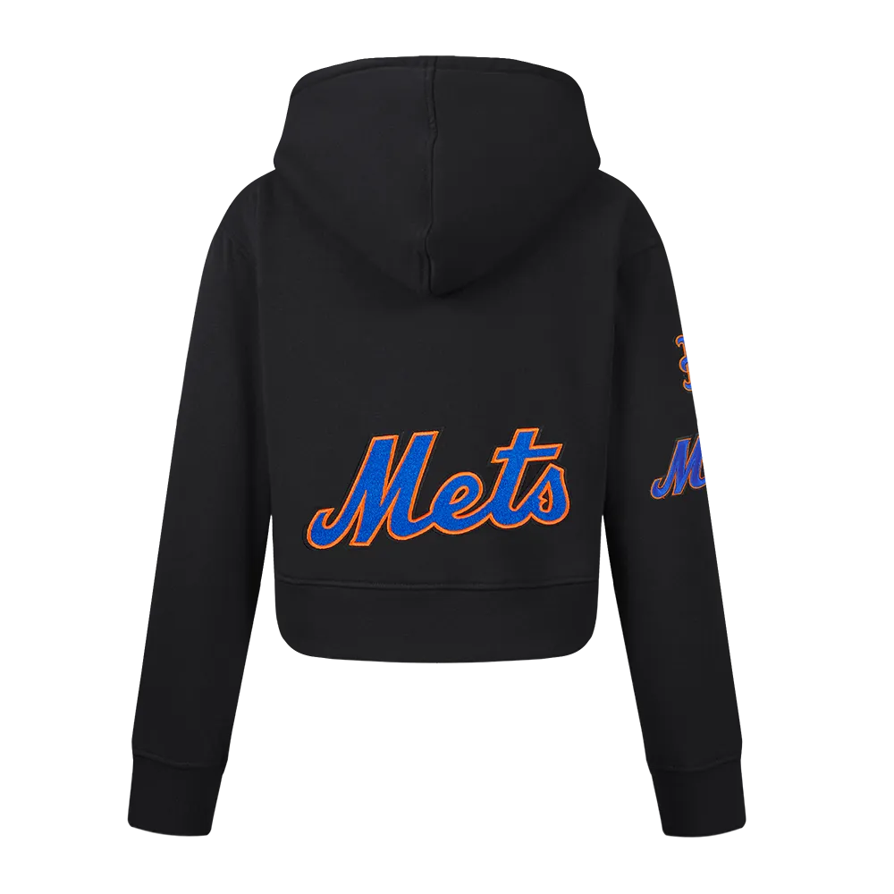 NEW YORK METS CLASSIC BIG GIRLS FLC FZ HOODIE (BLACK)