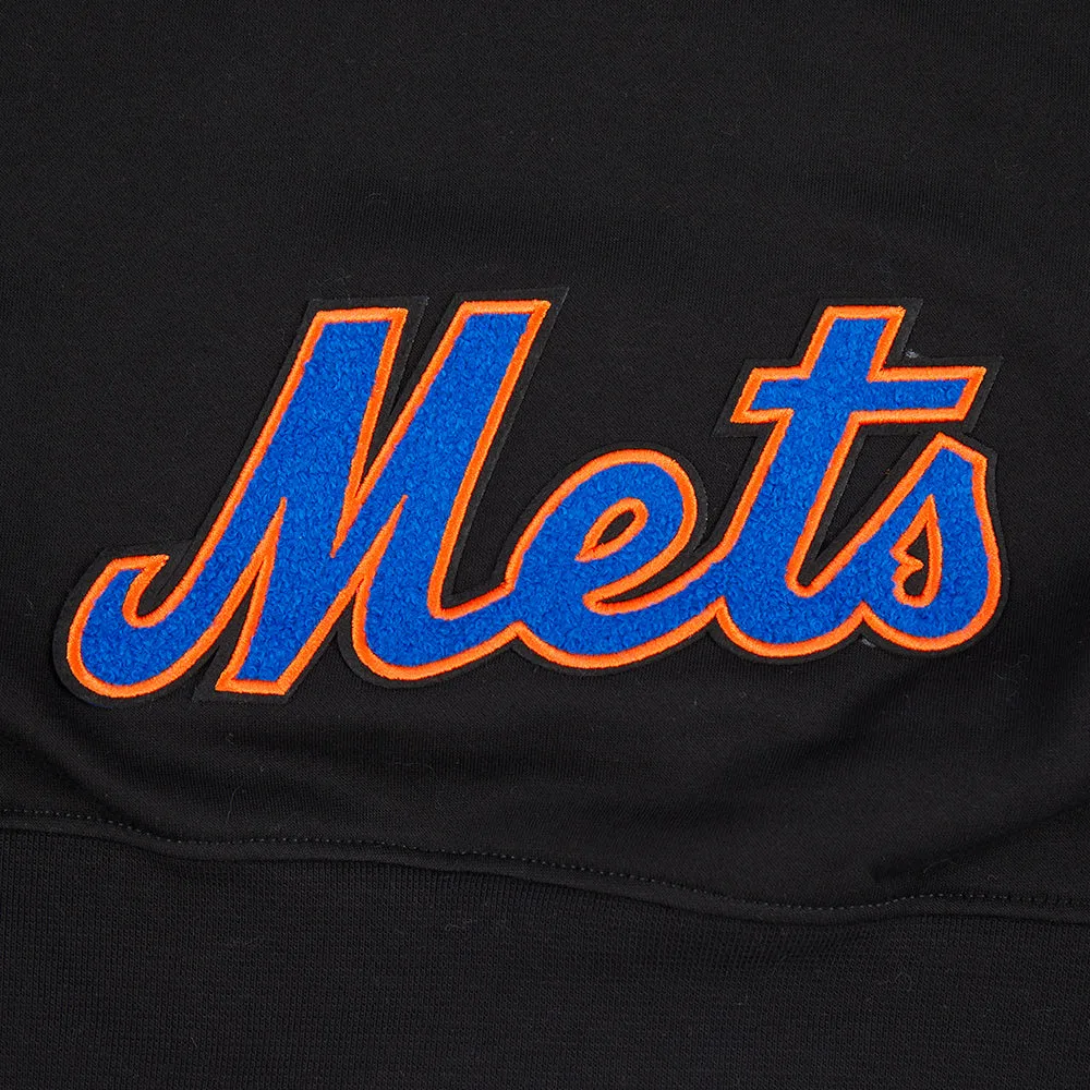 NEW YORK METS CLASSIC BIG GIRLS FLC FZ HOODIE (BLACK)