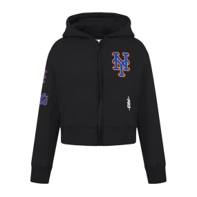NEW YORK METS CLASSIC BIG GIRLS FLC FZ HOODIE (BLACK)