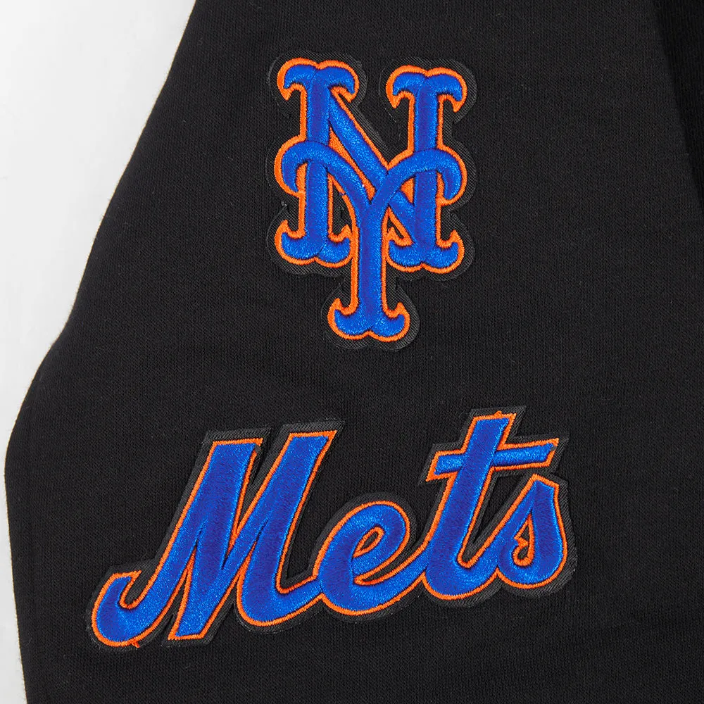NEW YORK METS CLASSIC BIG GIRLS FLC FZ HOODIE (BLACK)