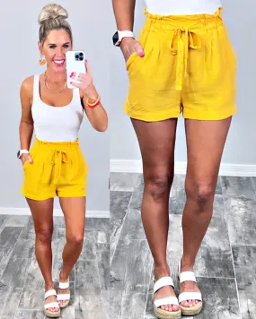 Penny For Your Thoughts Shorts - Mustard