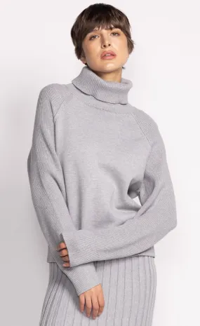 Pink Martini Women's Sadie Turtleneck Sweater - Grey