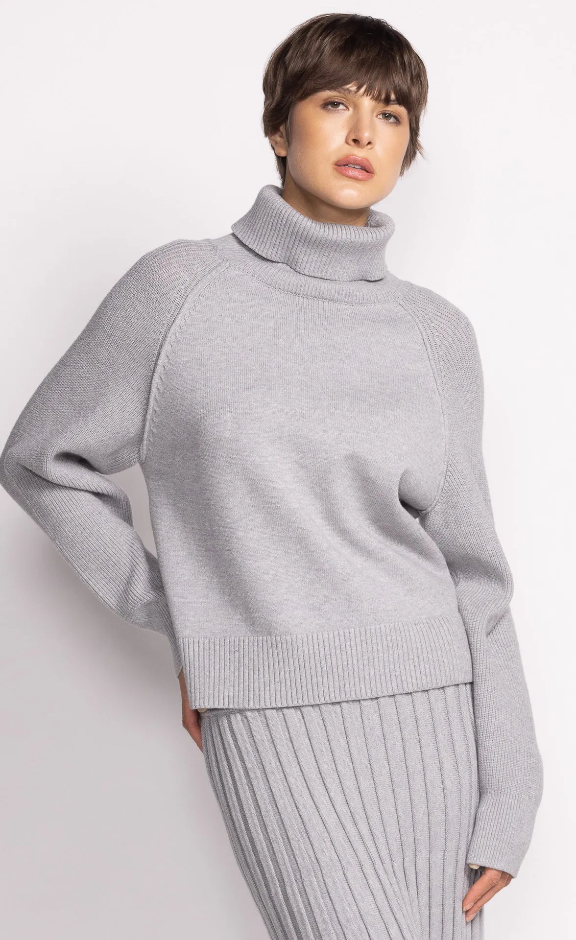 Pink Martini Women's Sadie Turtleneck Sweater - Grey