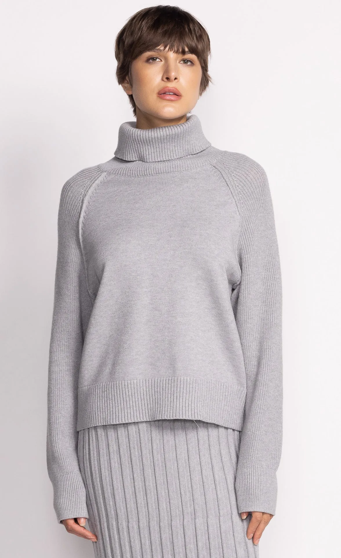 Pink Martini Women's Sadie Turtleneck Sweater - Grey
