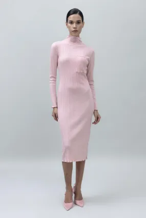 Pink Pocket Detailed Midi Dress