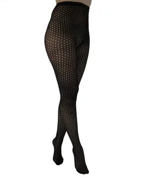 Polka Dot Net Tights Black by Pamela Mann