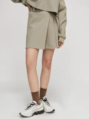 Racer-pleated A-line Skirt