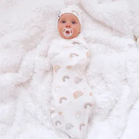 Rainbows Bamboo Swaddle & Beanie Set