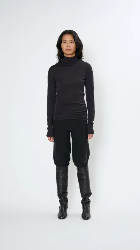Rib Turtleneck in Squid Ink