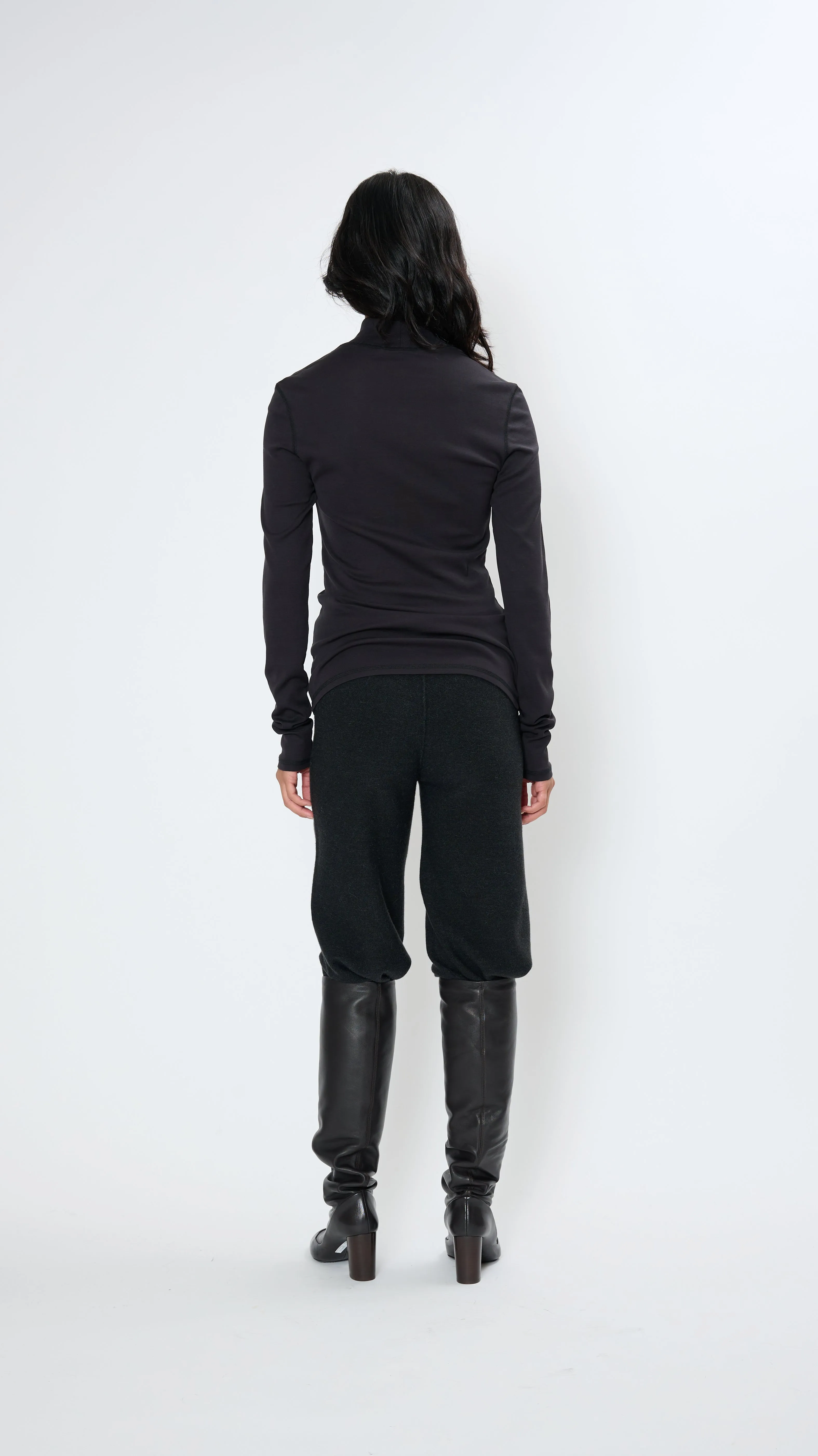 Rib Turtleneck in Squid Ink