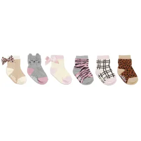 Robeez Infant Crew Socks 6-Pack / Girl - Purr-fect Kitty