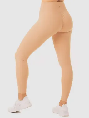 SERENE CROSS OVER SCRUNCH LEGGINGS TAN