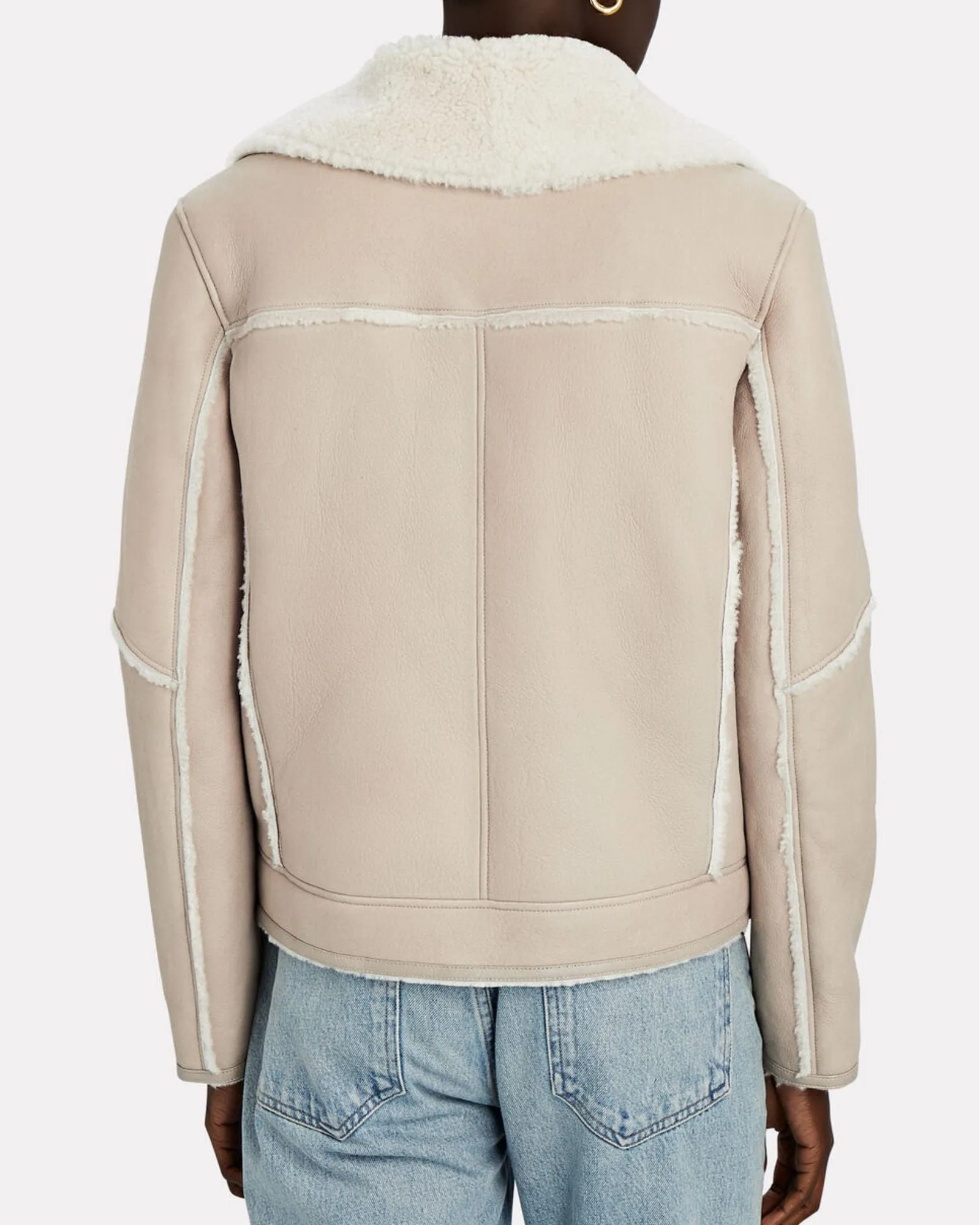 Shearling-Trimmed Moto Jacket