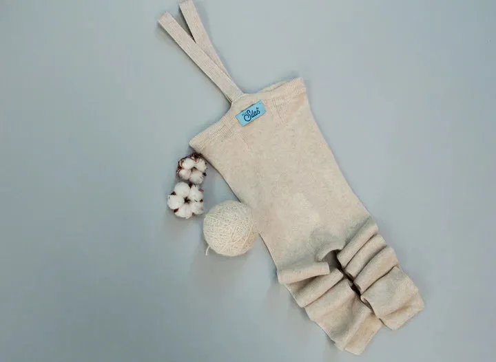 Silly Silas Wooly Footless Wool Tights, Cream Blend