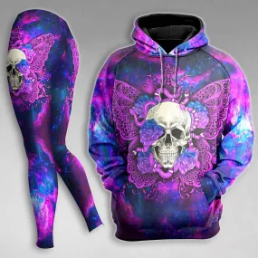 Skull Butterfly Purple Gothic Combo Hoodie and Leggings