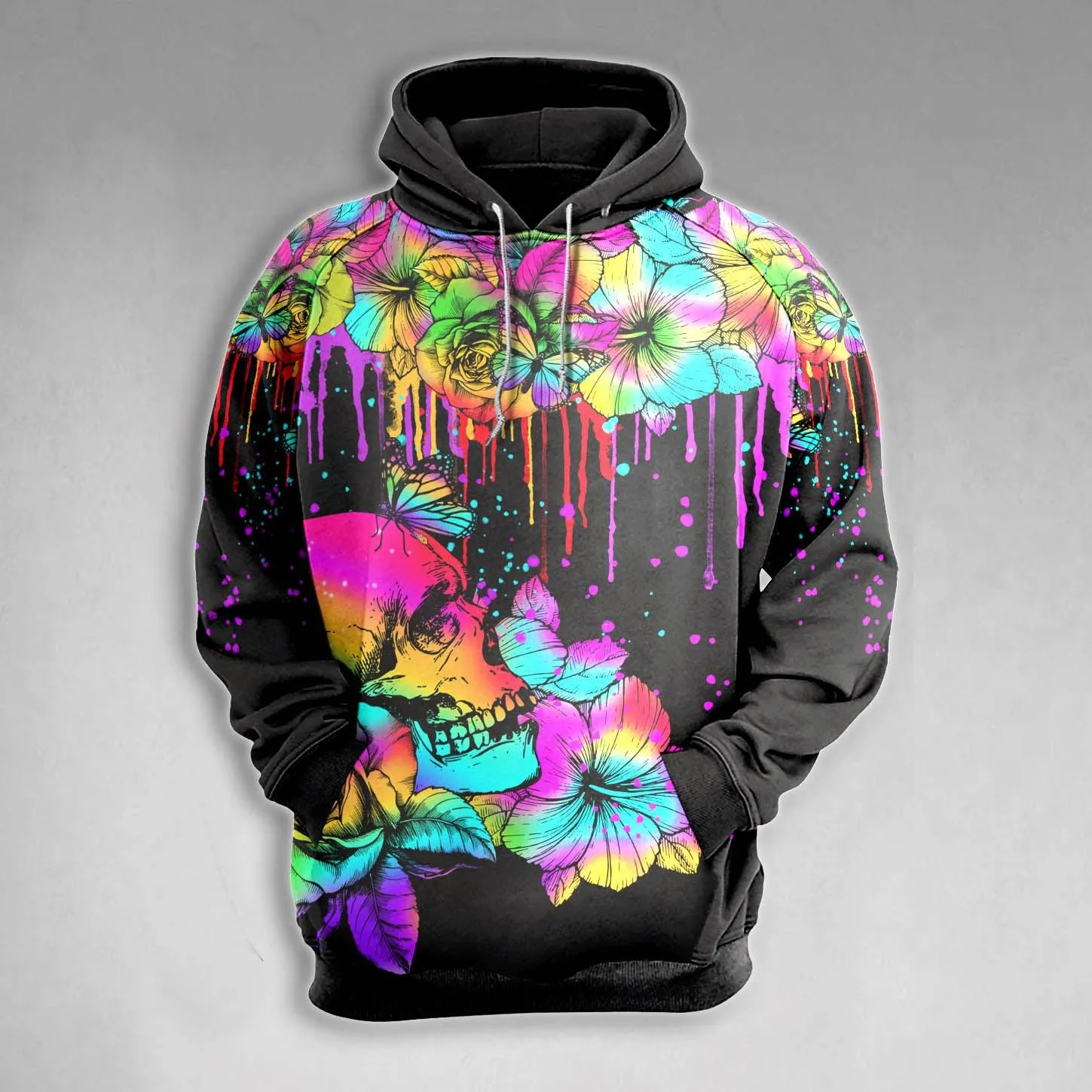 Skull Flower Colorful Gothic Combo Hoodie and Leggings