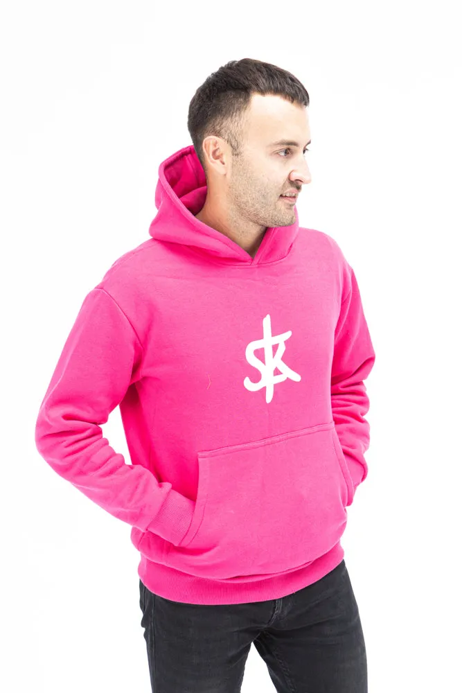 Sofa Killer warm pink men hoodie with white SK logo