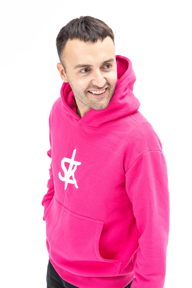 Sofa Killer warm pink men hoodie with white SK logo