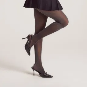 Sparkle Lurex Pantyhose (40 Denier) - Black