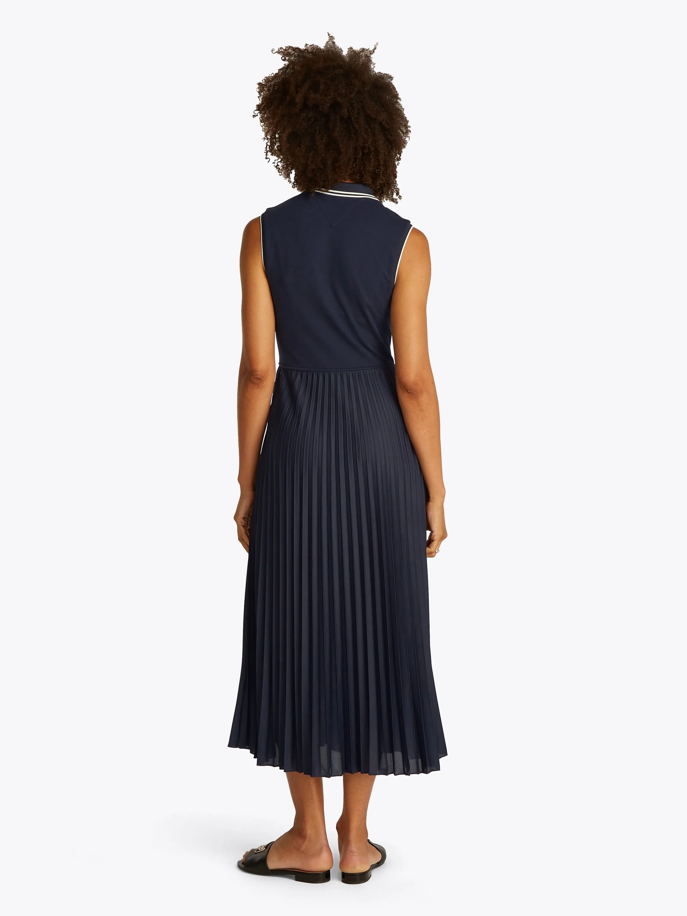Sporty Pleated Polo Dress