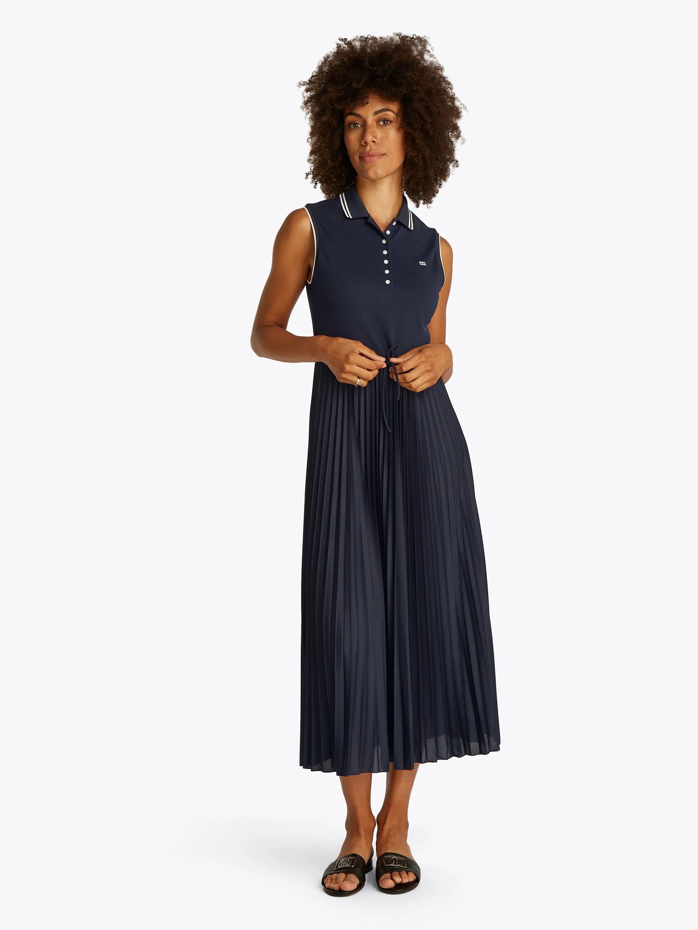 Sporty Pleated Polo Dress