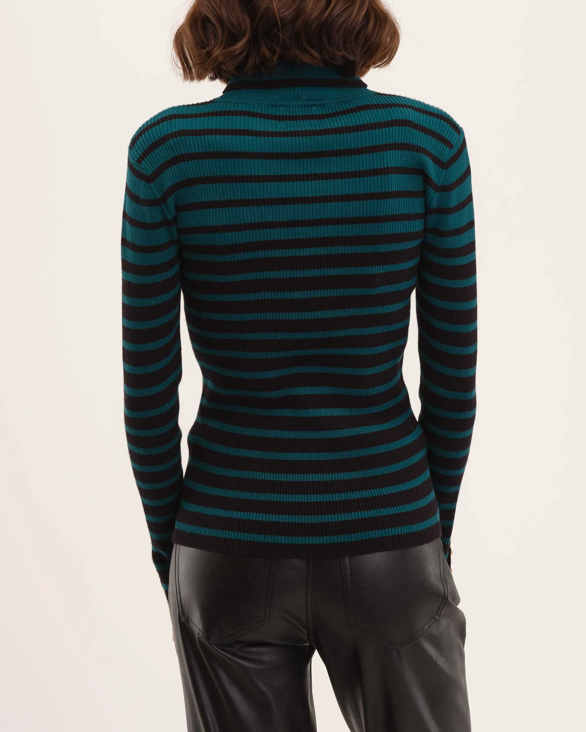 Striped Turtleneck Sweater