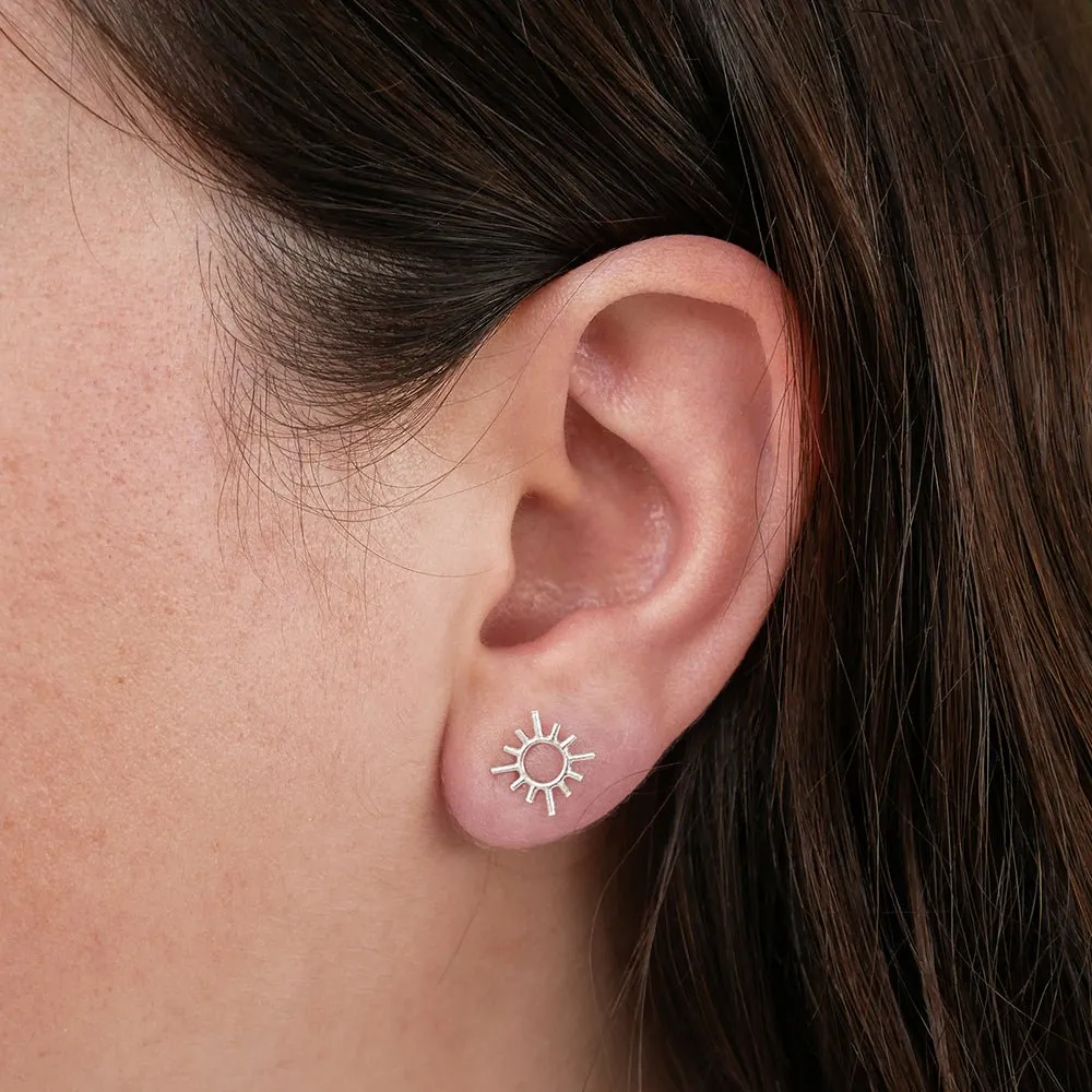 Sun Earrings - Silver