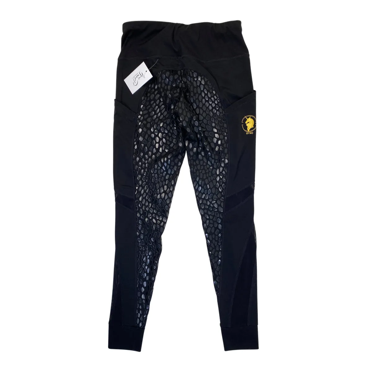 Sync Equestrian 'Venom' Full Seat Tights in Black - Women's Small